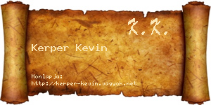 Kerper Kevin névjegykártya